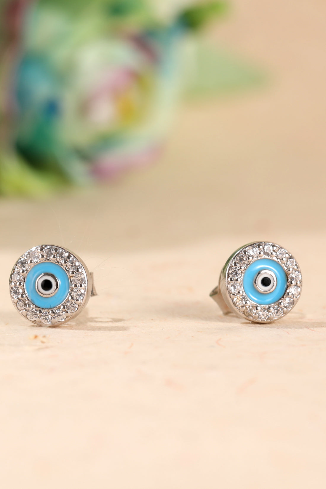 Round Evil Eye Earring
