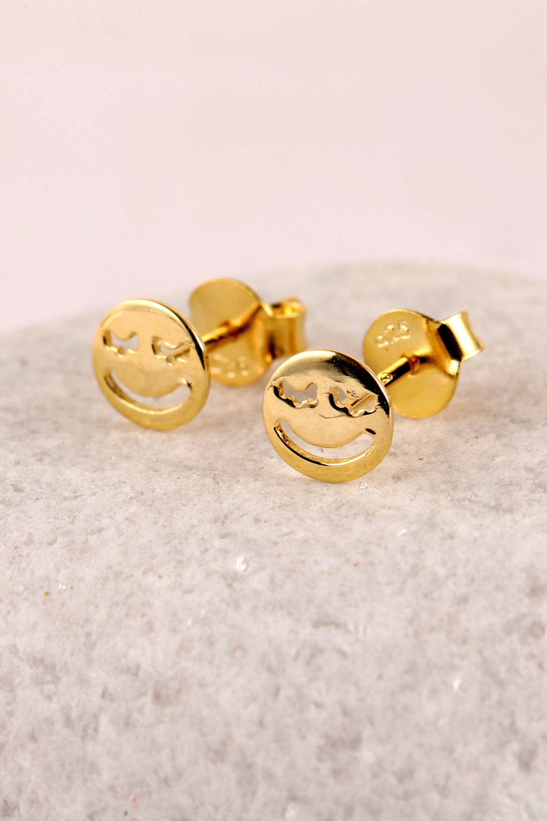 Mini Golden Smiley Earring