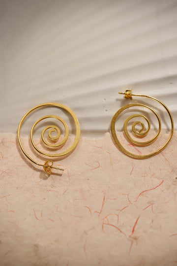 Swiss Roll Hoop Earring