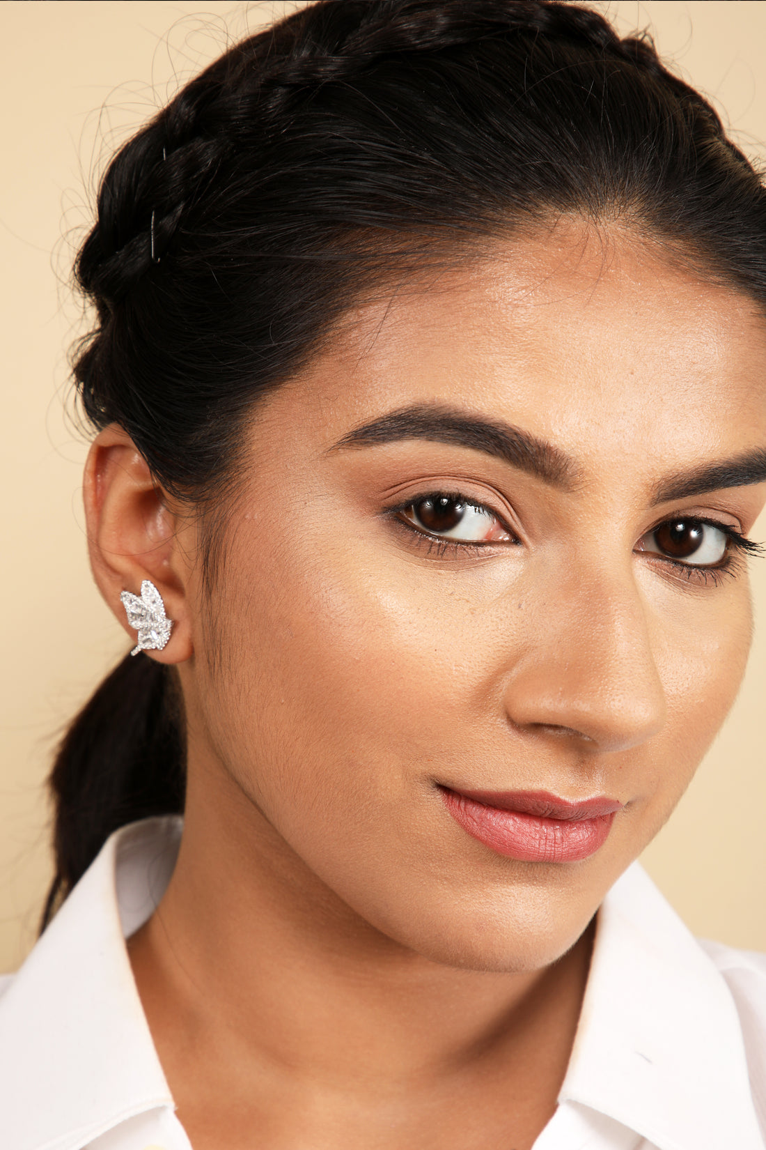 Butterfly in Flight Silver Earring
