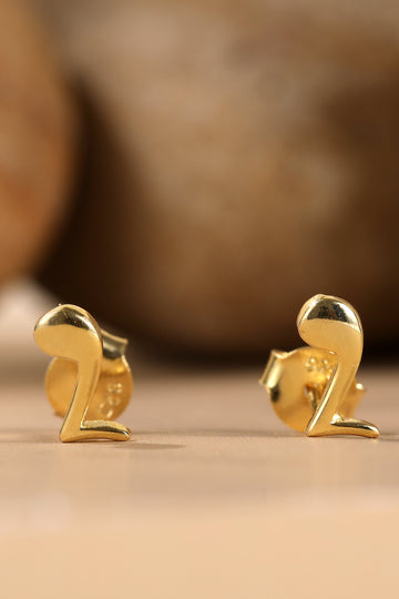 Golden Harmony Silver Earring