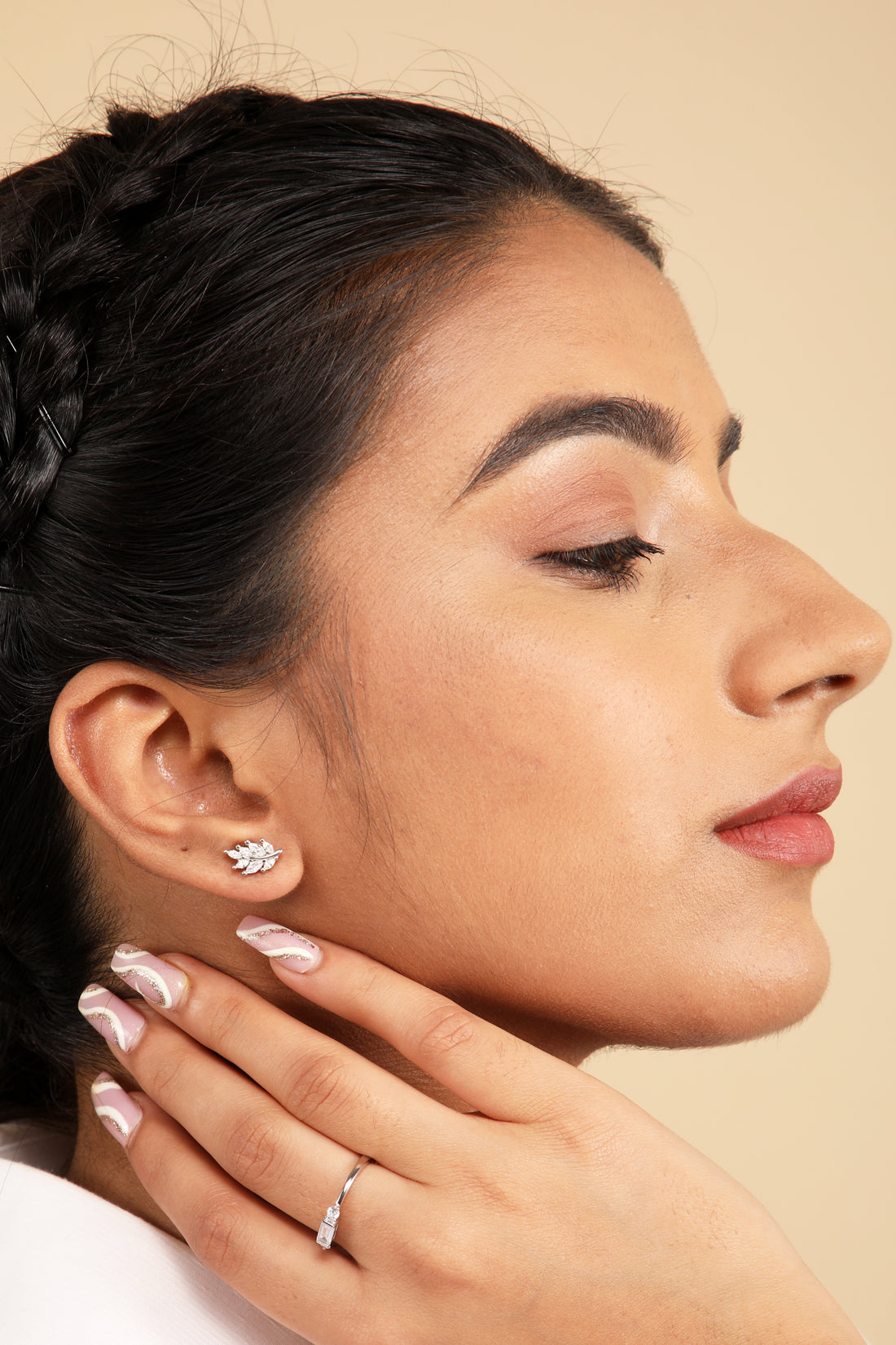 Silver Fern Stud Earring
