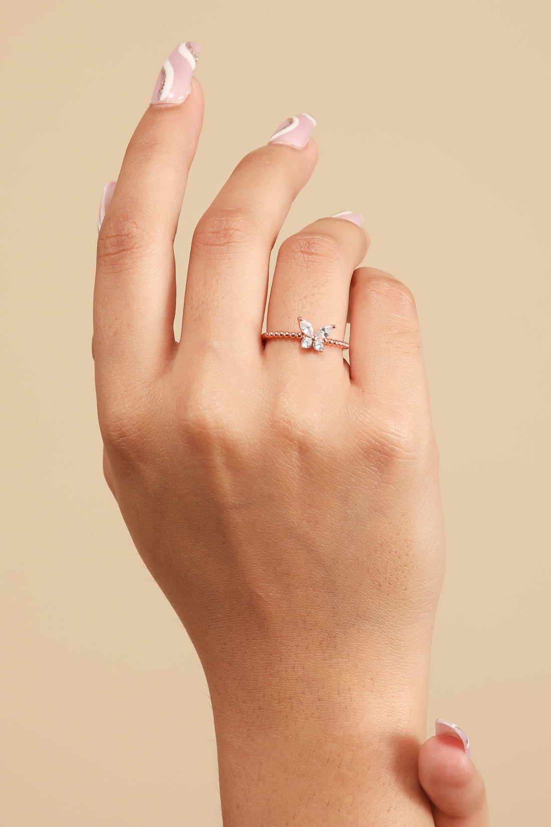 Winged Bella Rose Gold Ring