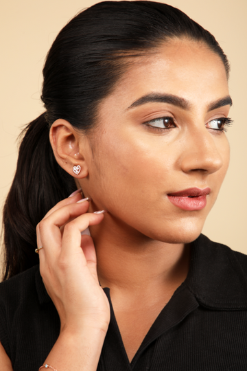 Rose Gold Sweetheart Stud Earring