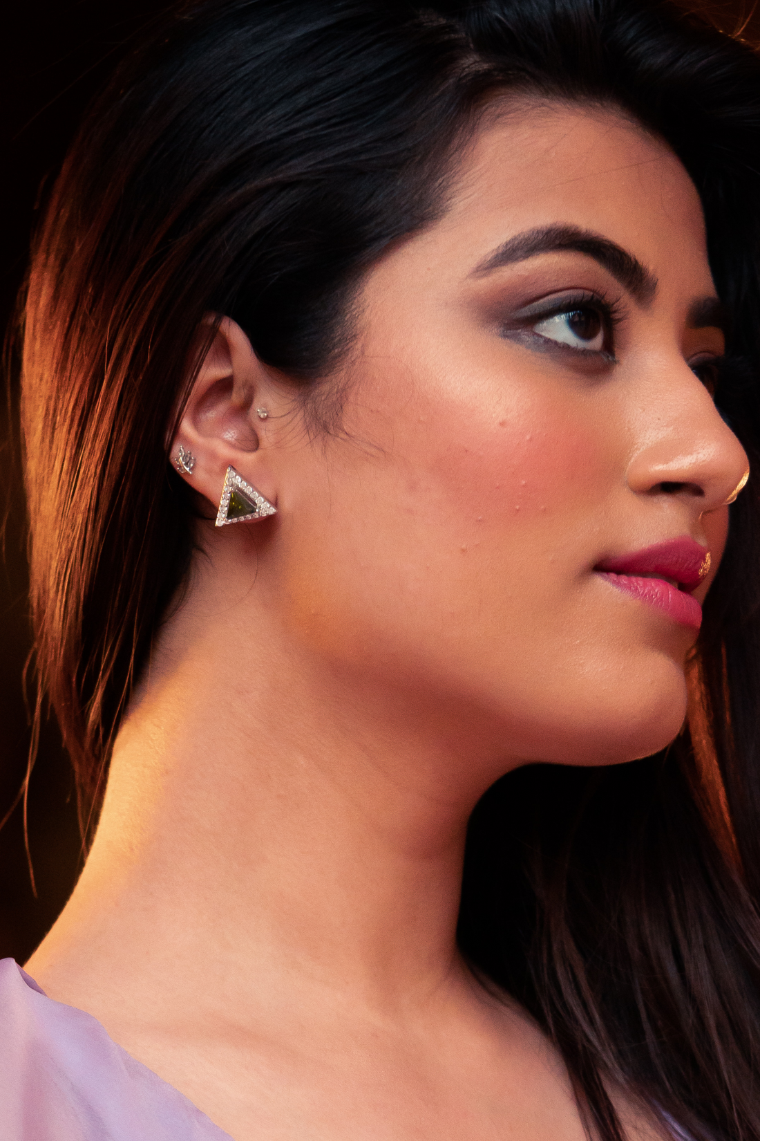 Apple Green Triangular Stud