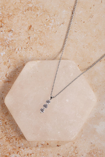 Three Solitaire Line Pendant