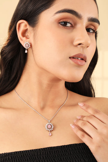 Daisy Pink Pendant Set