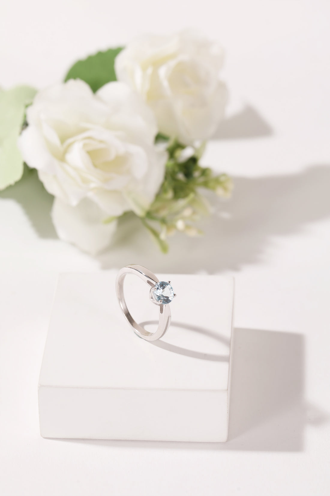 Blue Topaz Silver Couple Band- Valentine Special