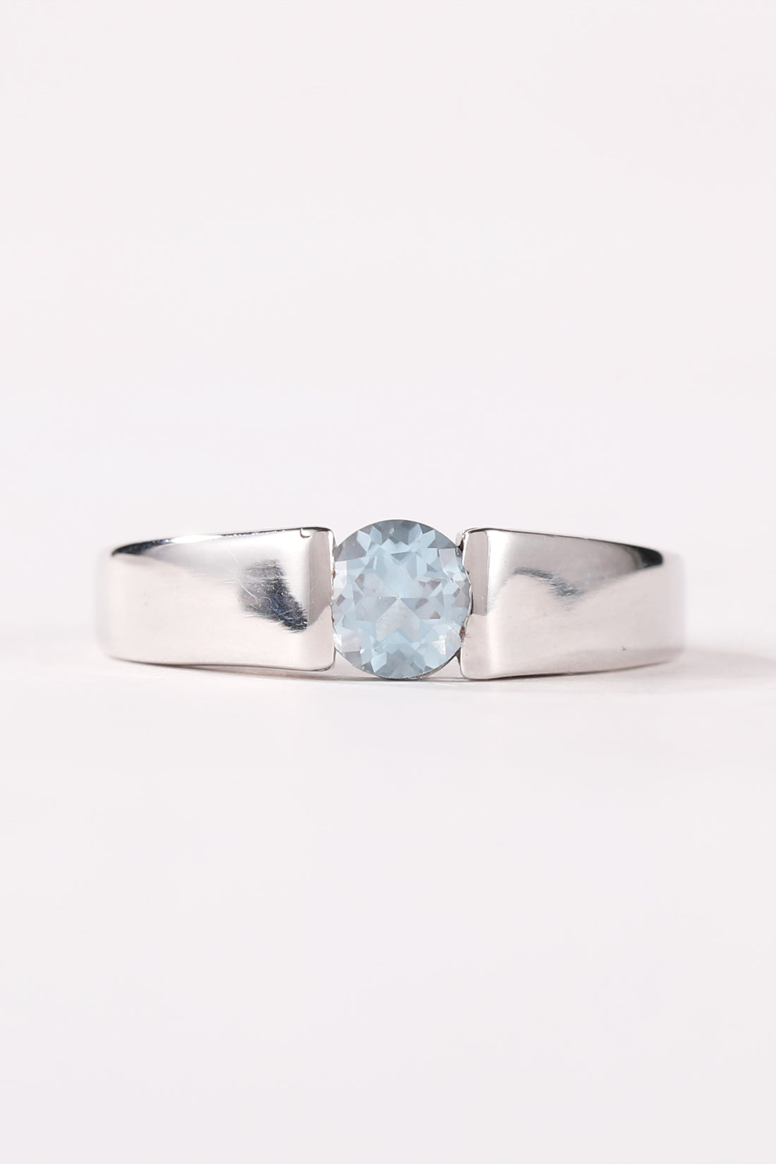 Blue Topaz Silver Men Open Band- Valentine Special