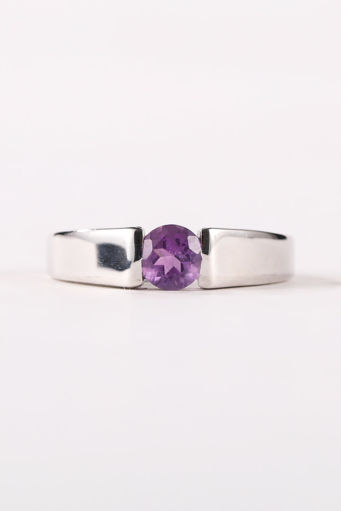 Amethyst Silver Men Band- Valentine Special
