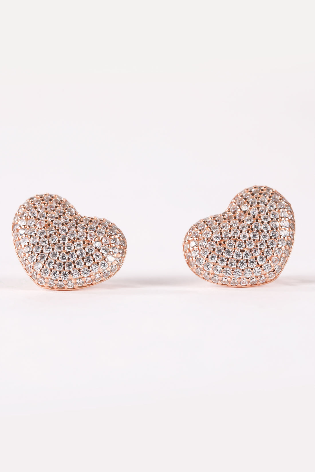Rose Gold Love Heart Stud Earring