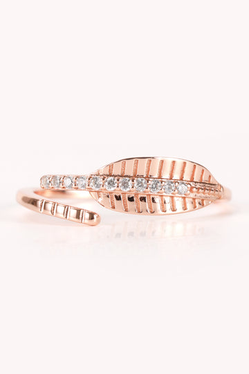 Leafy Bling Rose Gold Ring