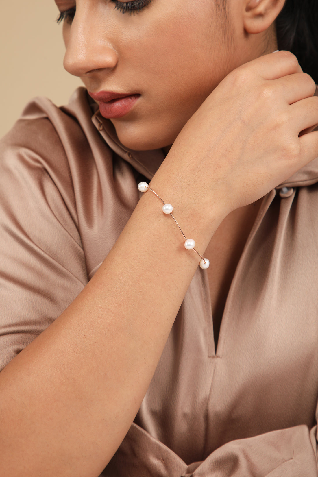 Pearl Kissed Rose Gold Bracelet