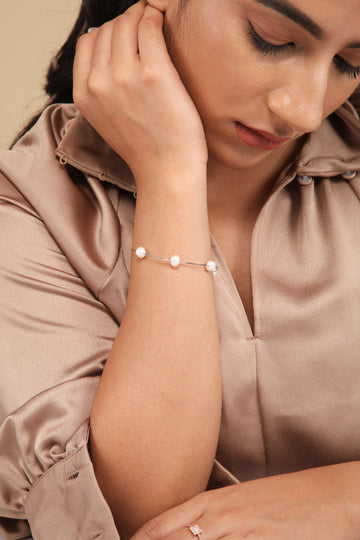 Pearl Kissed Silver Bracelet
