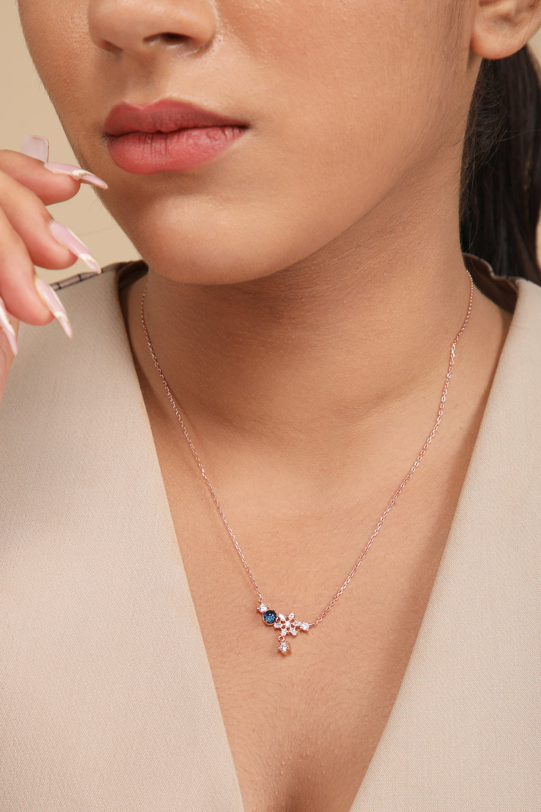 Azure Floral Pendant