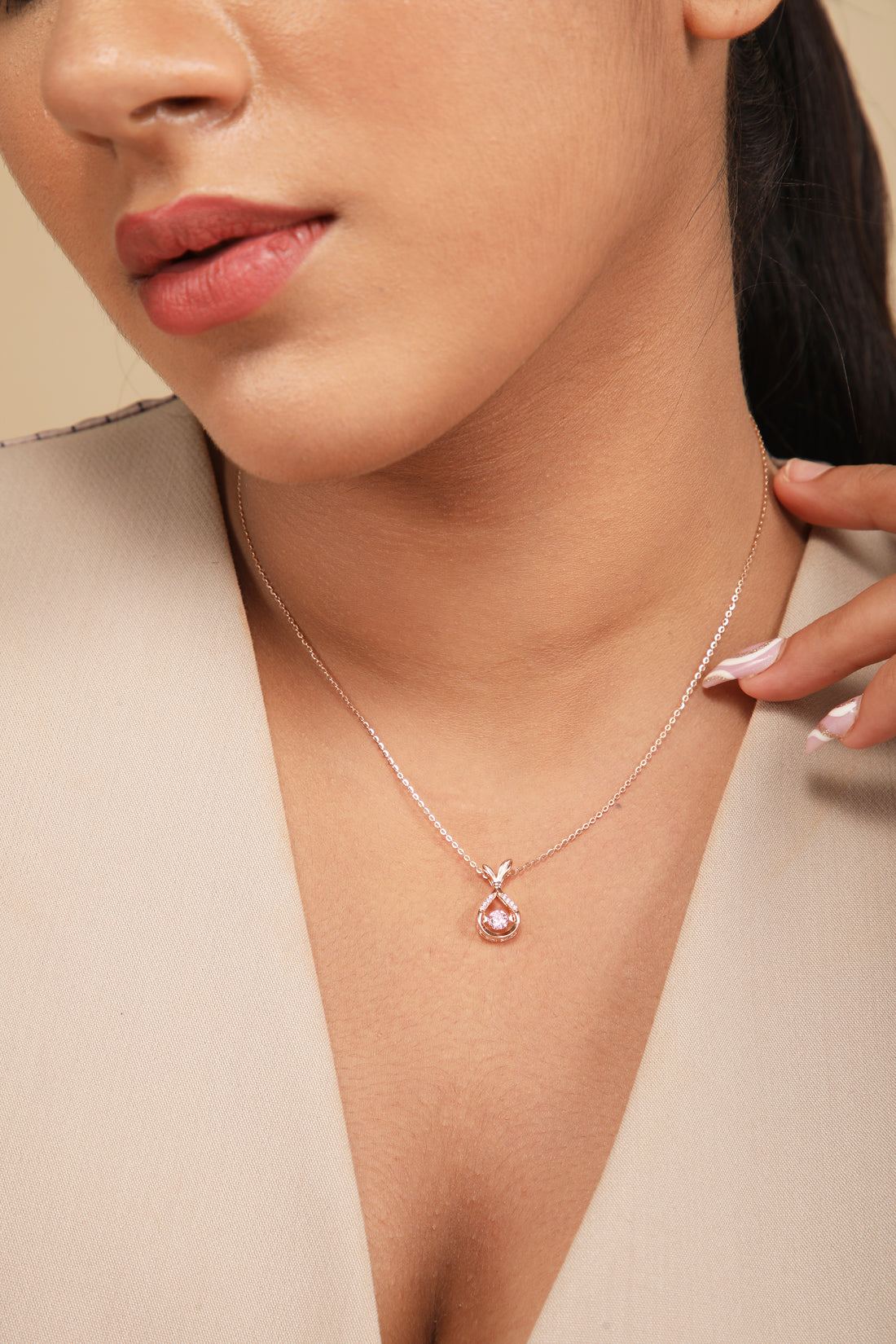 Dainty Pink Pot Pendant