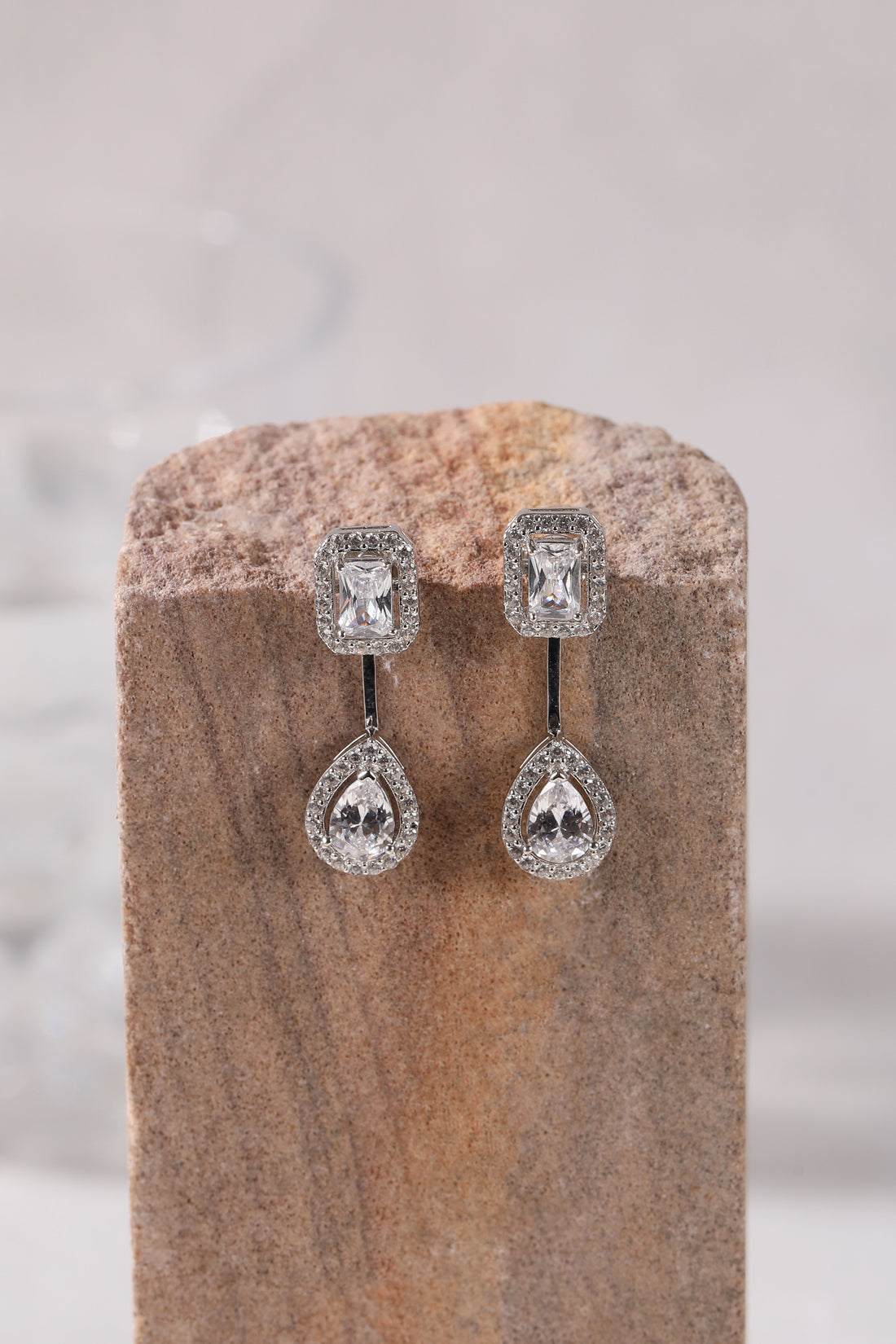 Detachable Silver Droplet Earring