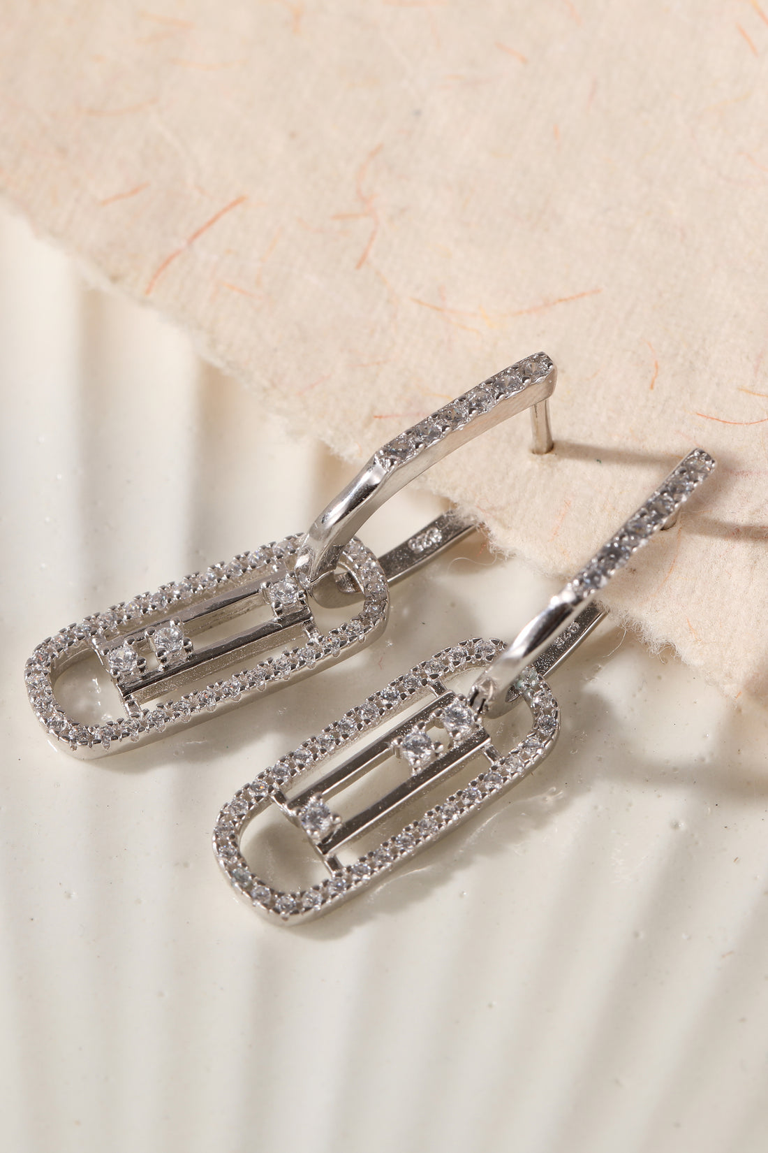 Silver Hoop Link and Dangle Earring