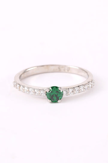 Minimalist Green Band Ring