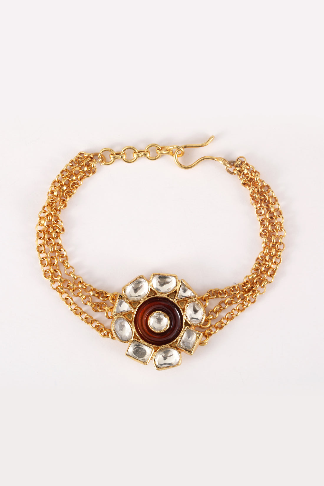 Sumukhi Kundan Red Flower Bracelet