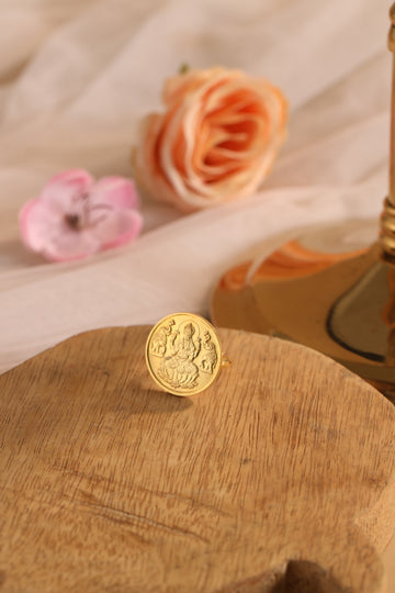 Laxmi Silver Coin Ring