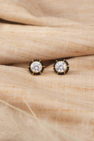 Silver Stud Mangalsutra Earrings
