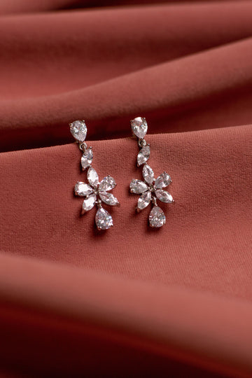 White Blossom Drop Earring