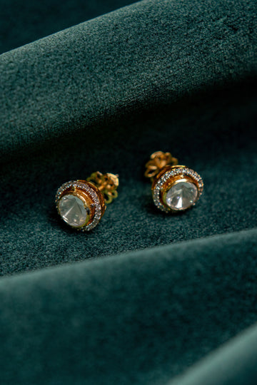 Aabha- Moissanite Polki Earrings