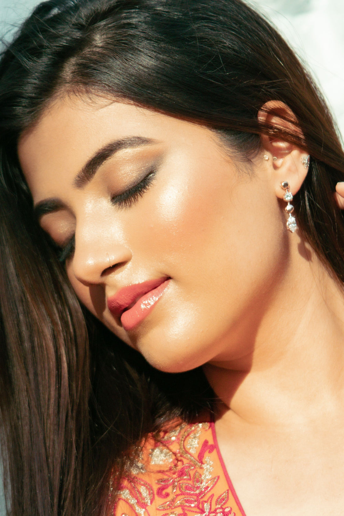 Rose Gold Silver Strike Earring