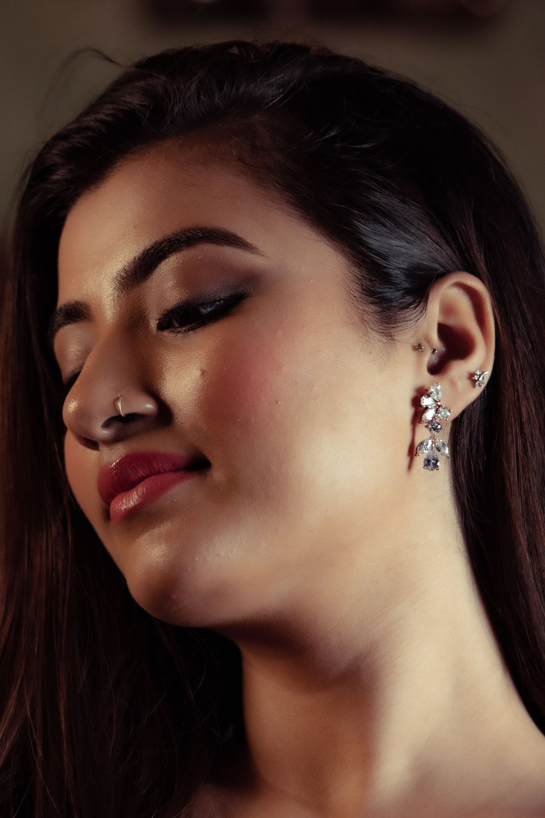 Tara-Rose Gold Cluster Earring