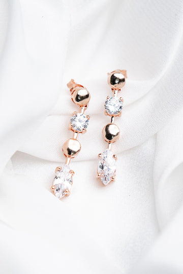 Rose Gold Silver Strike Earring