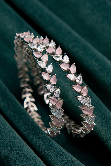Pink and White Fusion Bangles