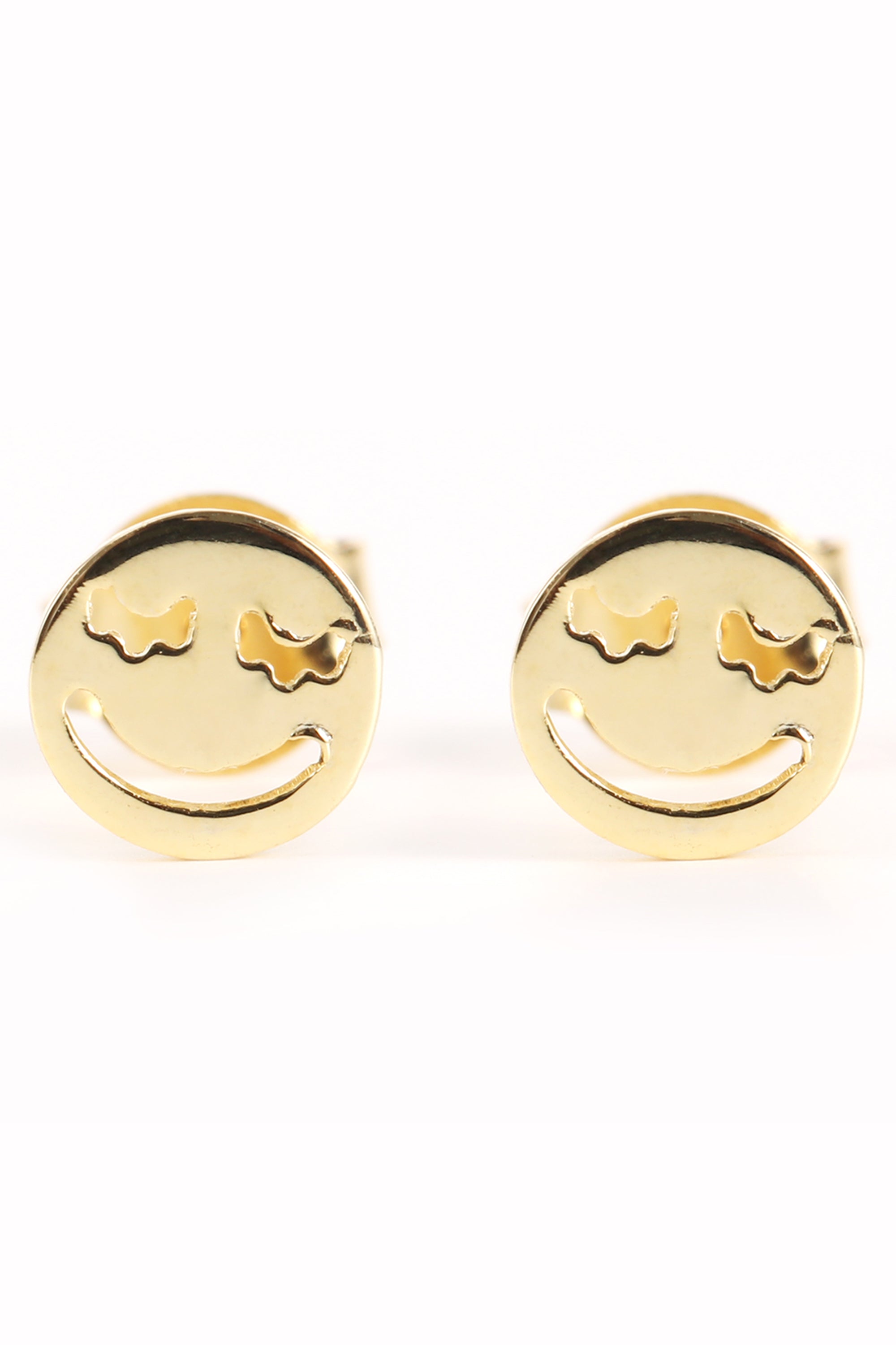 Mini Golden Smiley Earring