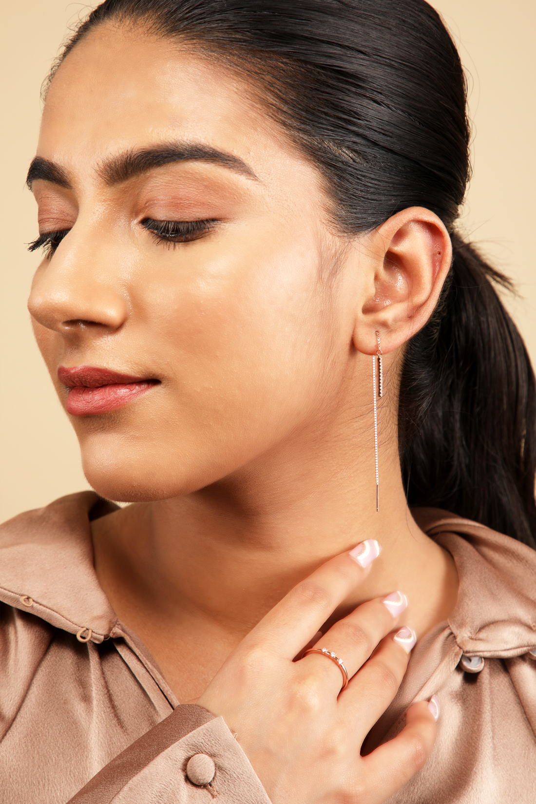 Silver Line Threader Earring