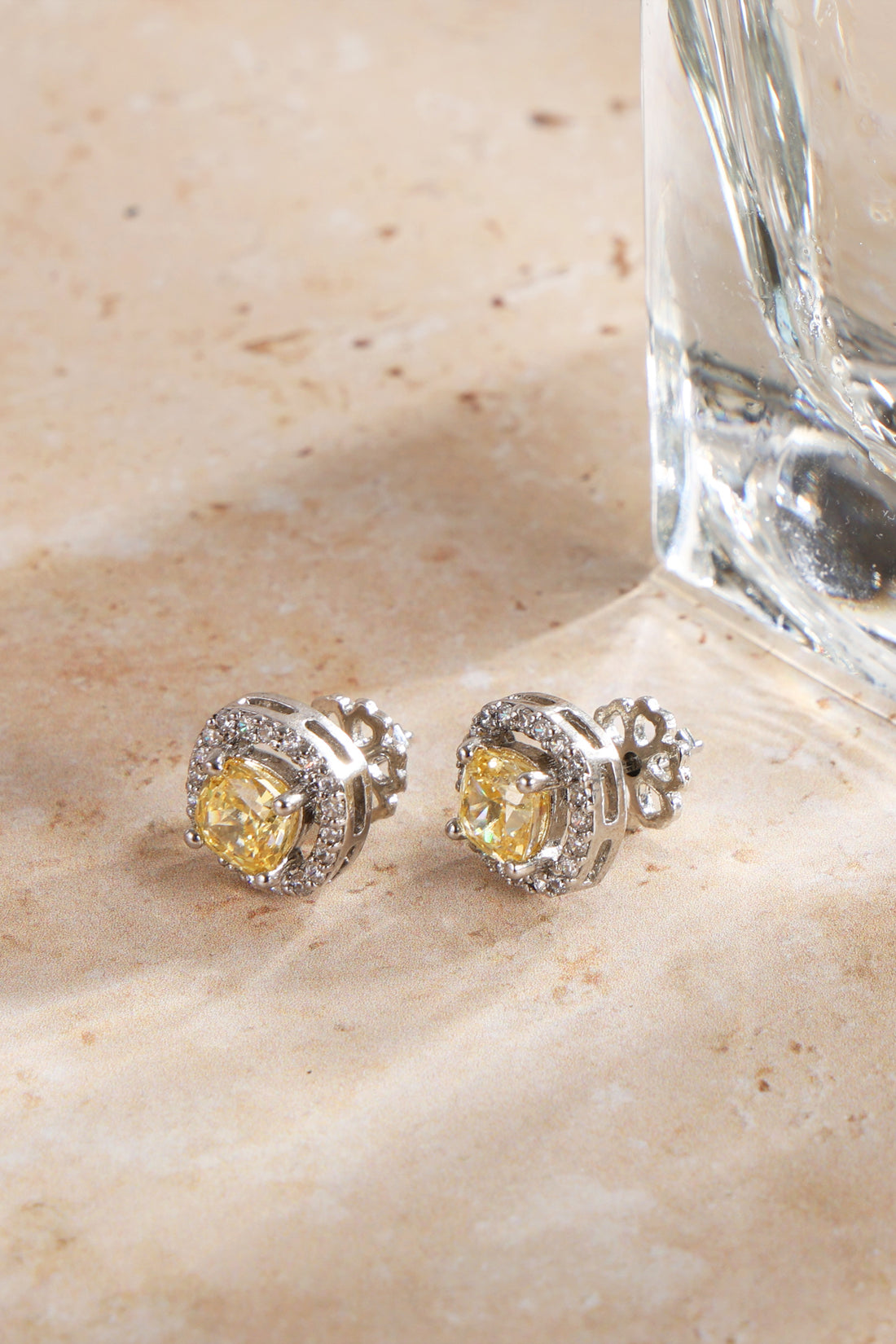 Amber Halo Studded Earring