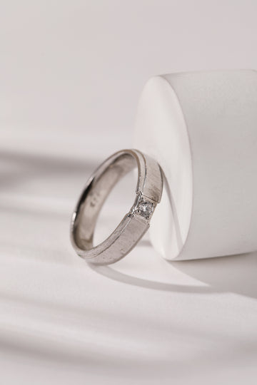 Textured Silver Ring for Men- Valentine Special