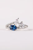 Cluster Ring with Blue Crystal