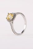 Paved Amber Crystal Proposal Ring