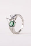 Cluster Ring with Green Crystal