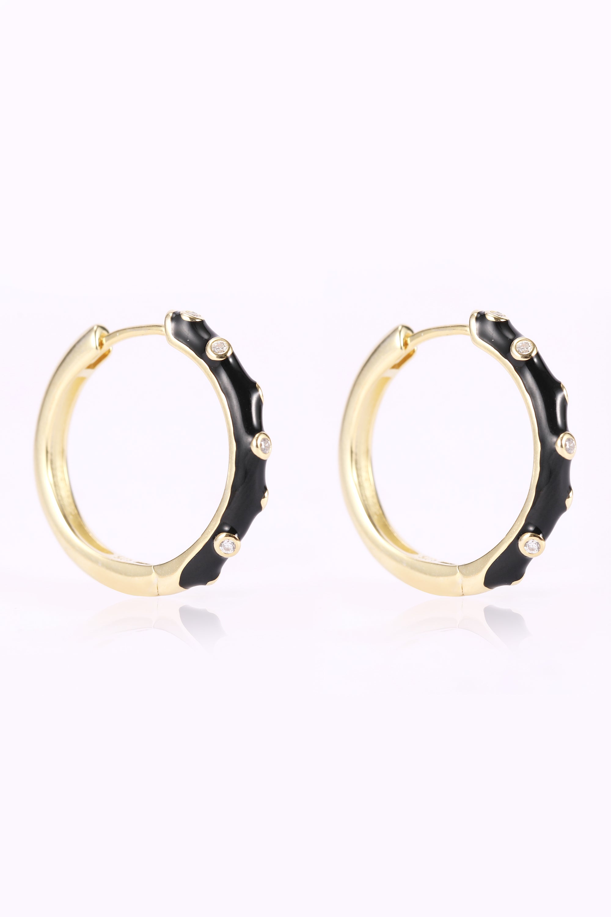 Midnight Marvel Black and Gold Hoop Earring