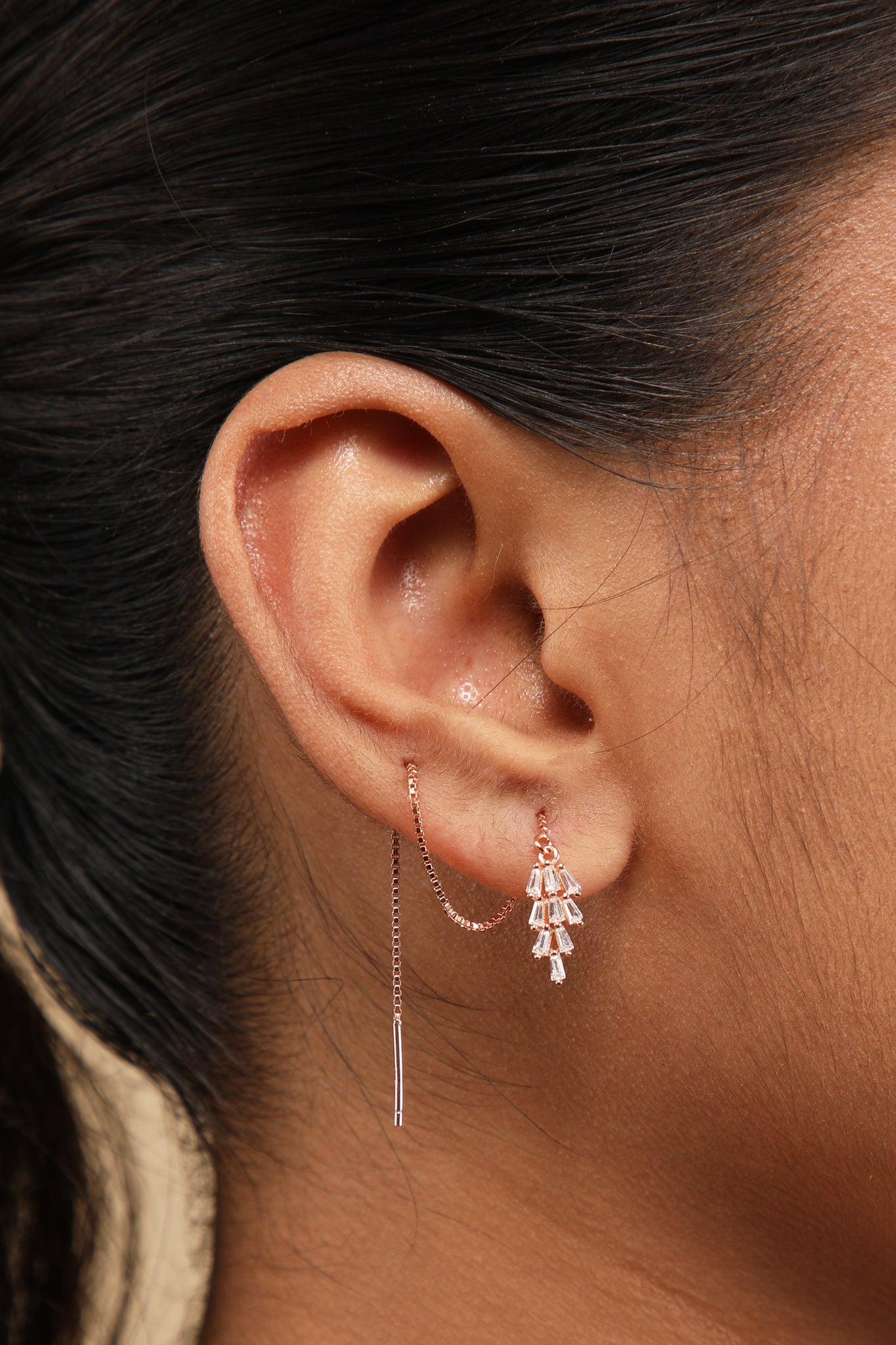 Morning Leaf Threader Earring