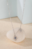 Silver Hand of Protection Evil Eye Necklace
