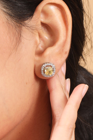 Amber Halo Studded Earring