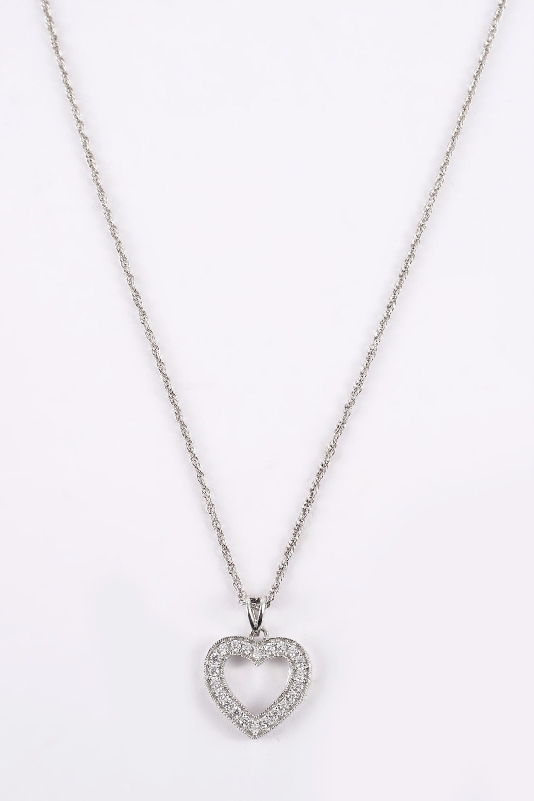 Silver Hollow Heart Pendant