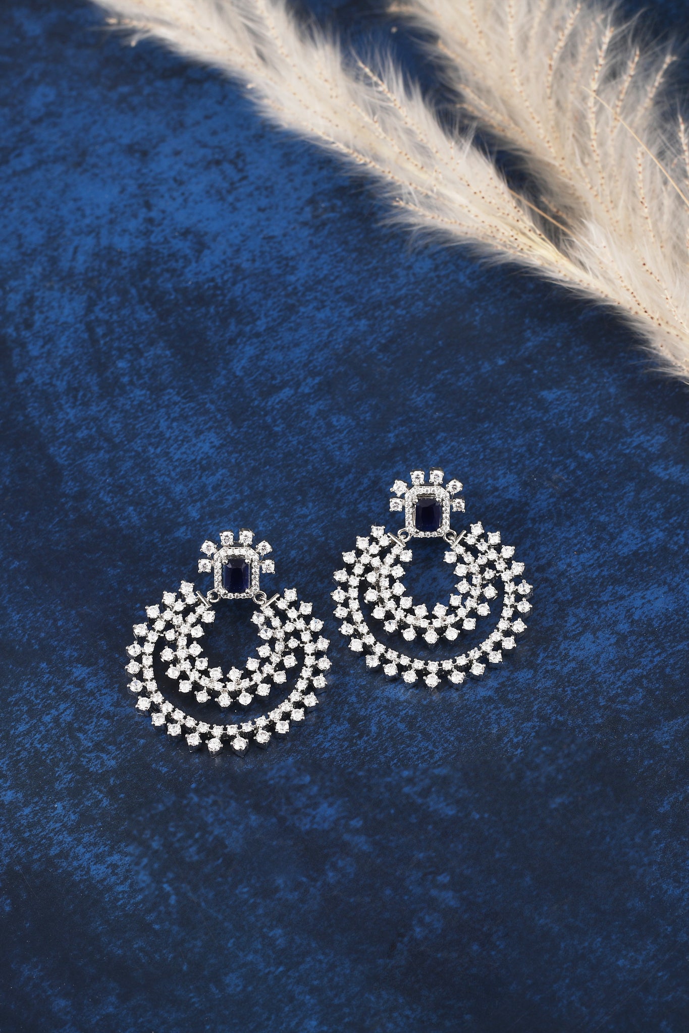 Varnika Silver Chandbali Earring