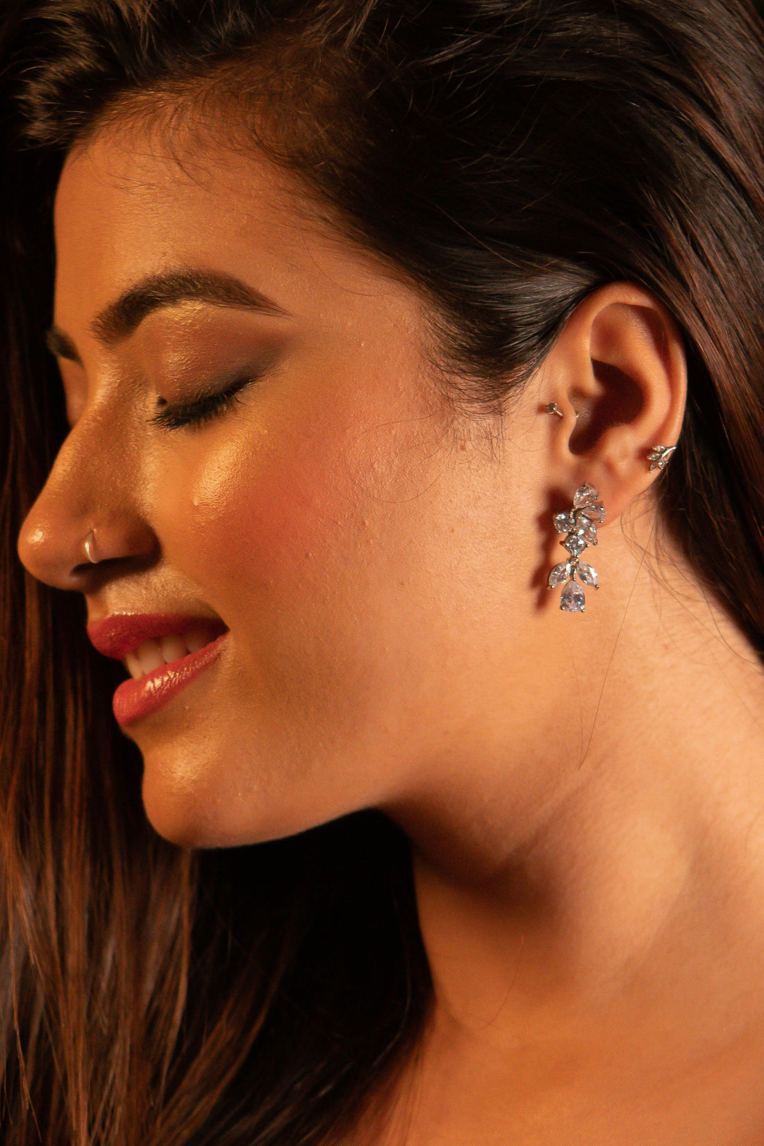 Tara- White Cluster Earring