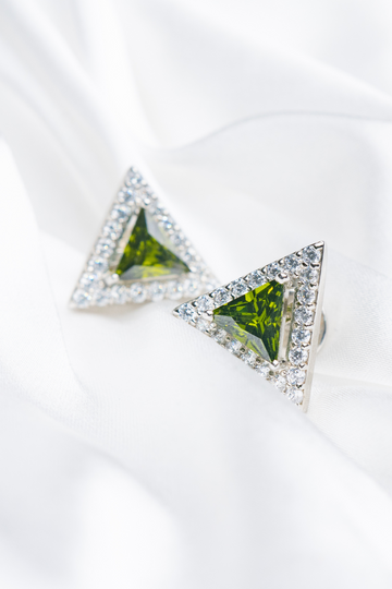 Apple Green Triangular Stud