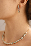 Green Fusion Necklace Set in Rose Gold